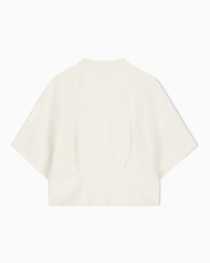 Linen-blend canvas shirt jacket with embroidery