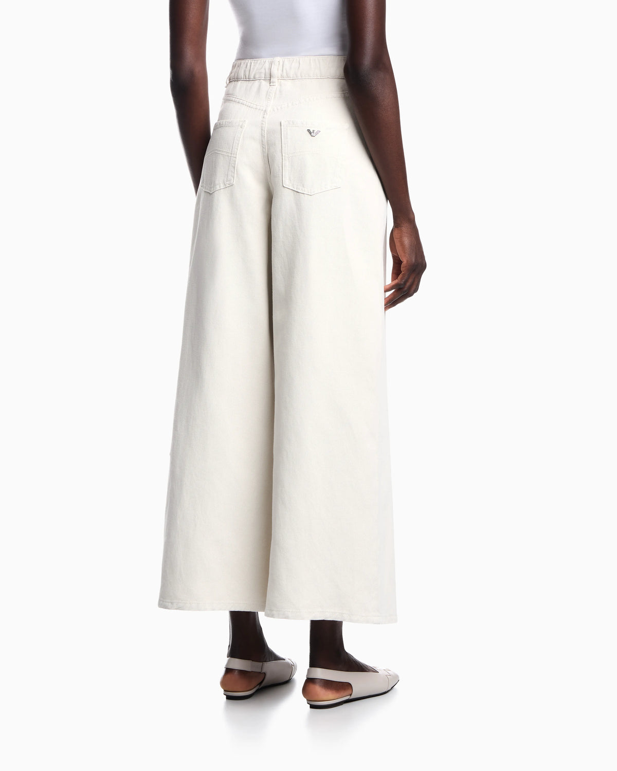 J1H loose-fit linen-blend canvas jeans with embroidery