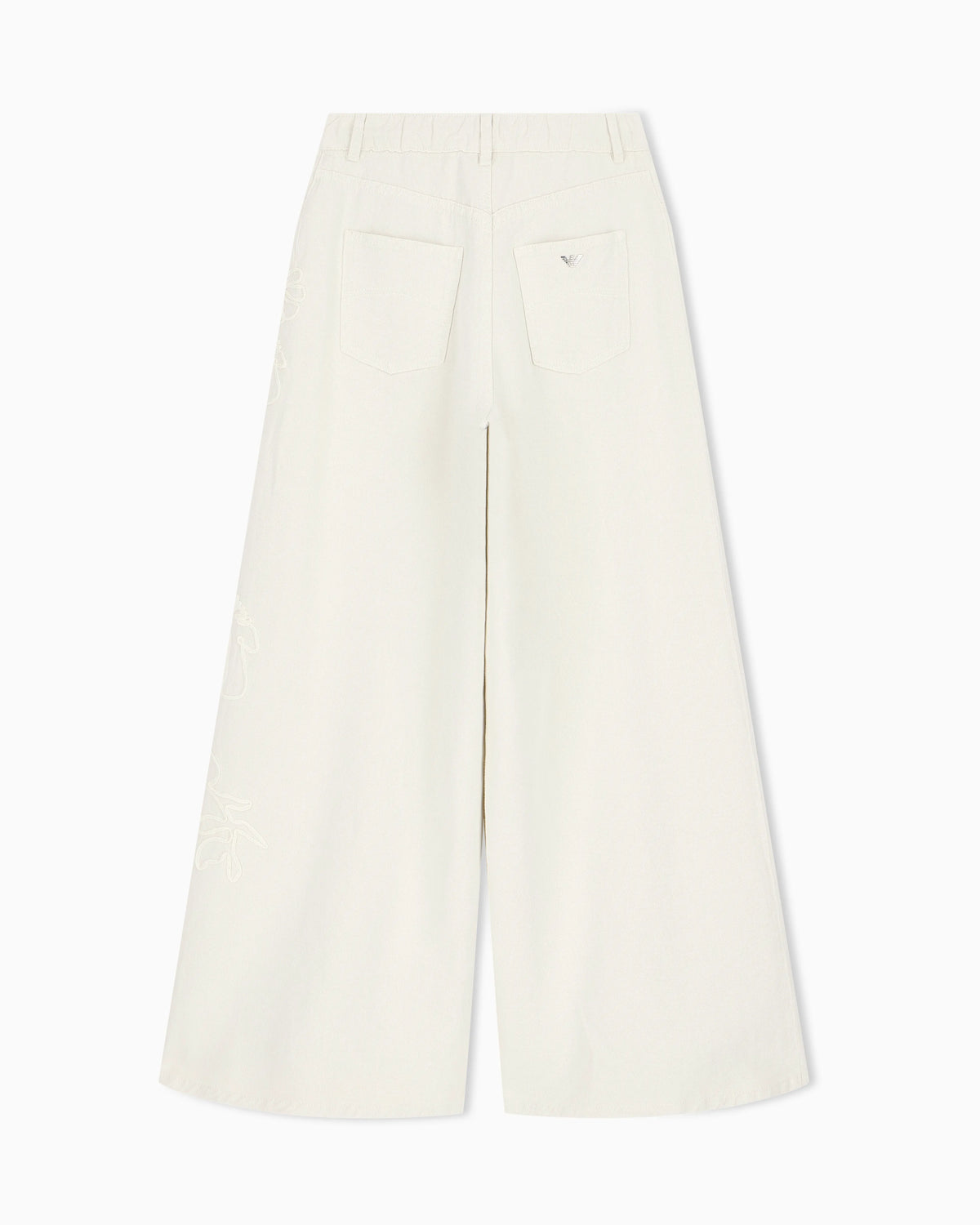 J1H loose-fit linen-blend canvas jeans with embroidery