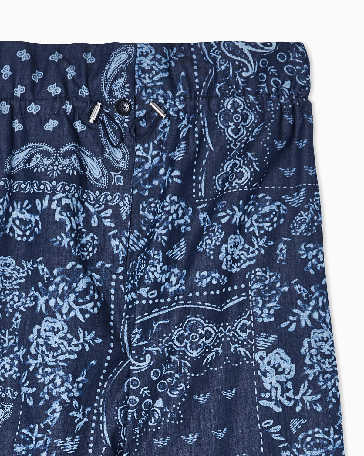 Chambray trousers with all-over print