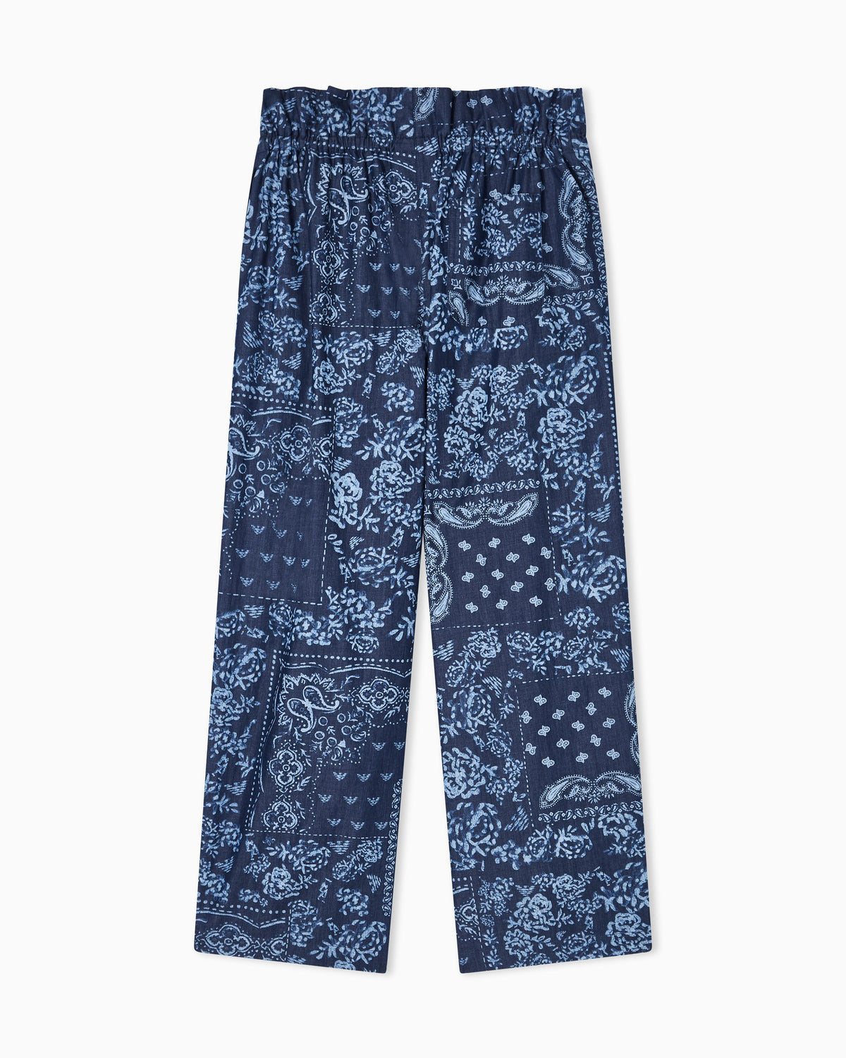 Chambray trousers with all-over print