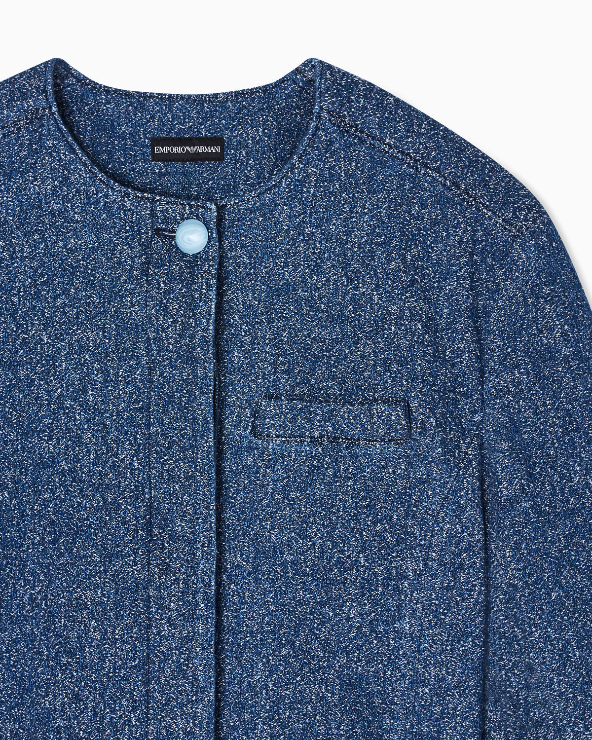 Speckled denim cropped jacket