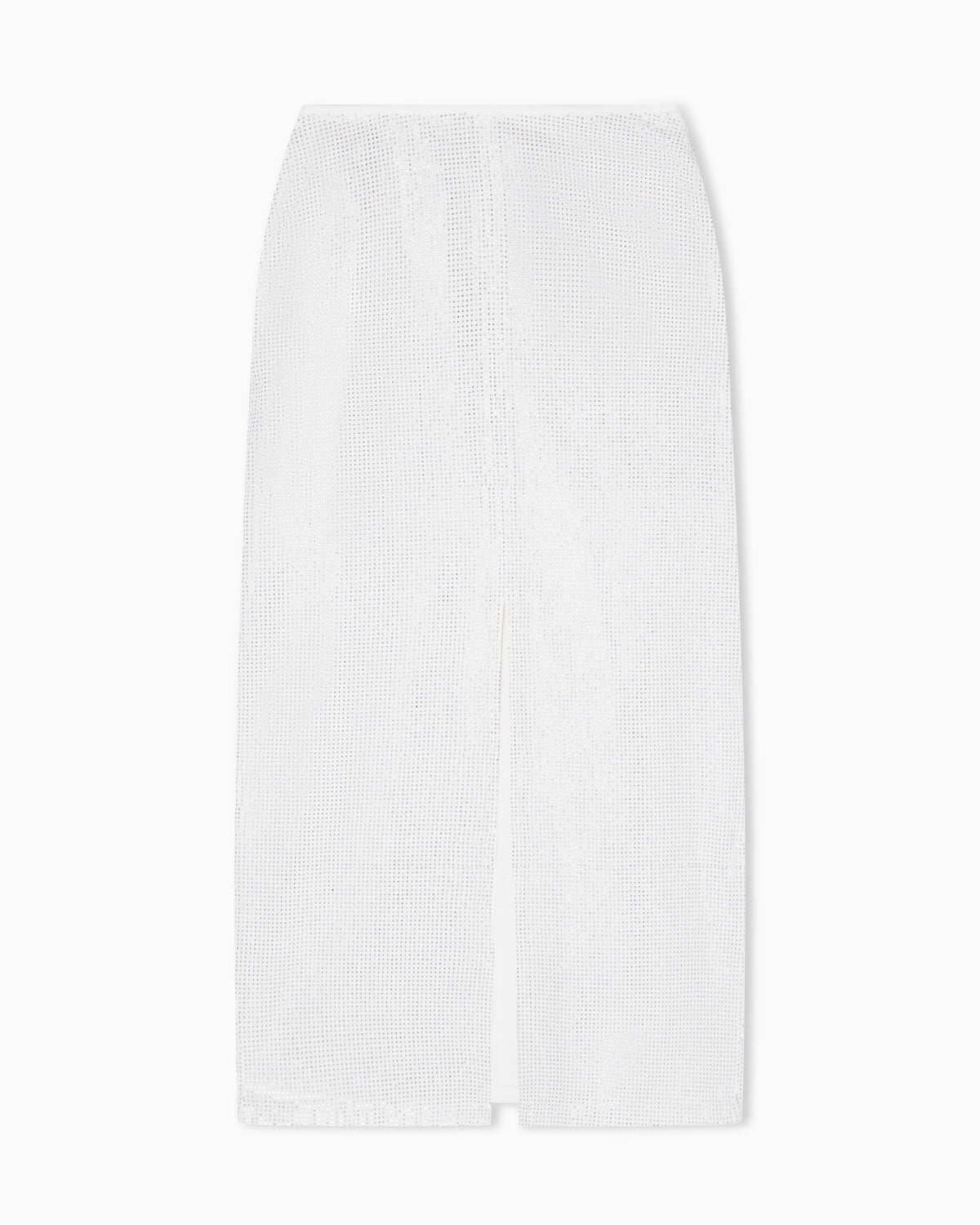 Long drill skirt with all-over micro studs