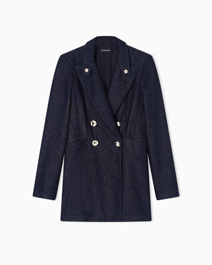 Double-breasted blazer in 11 oz denim