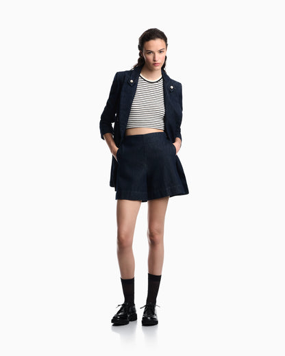 11 oz denim shorts with waistband detail