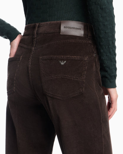 Five-pocket trousers garment-dyed corduroy regular fit