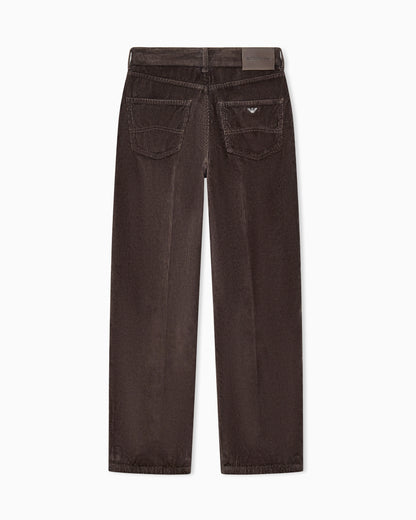 Five-pocket trousers garment-dyed corduroy regular fit