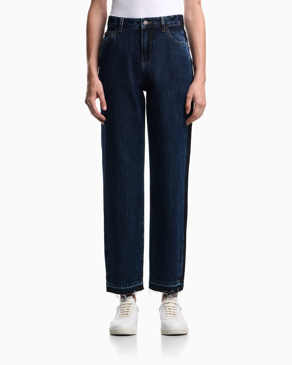 J3H regular-fit jeans in marbled denim with side band