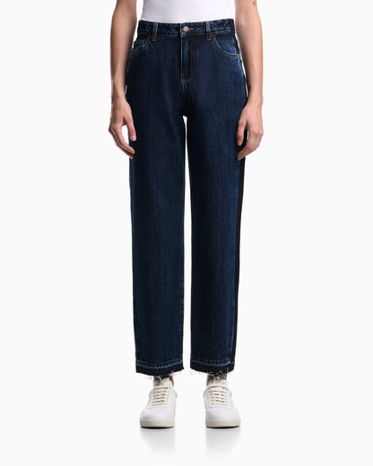 J3H regular-fit jeans in marbled denim with side band
