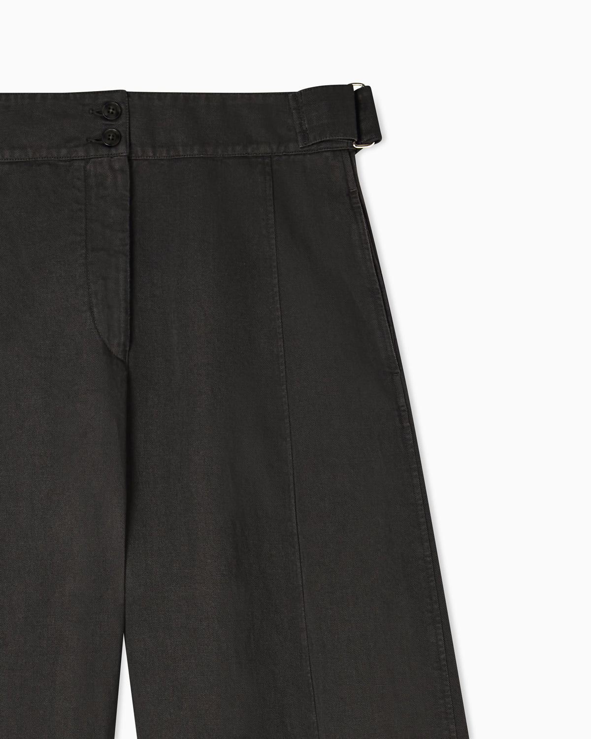 Garment-dyed linen-blend oval-leg trousers