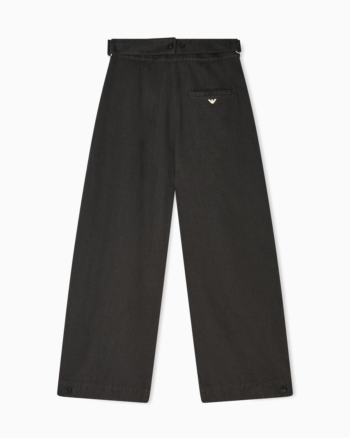 Garment-dyed linen-blend oval-leg trousers