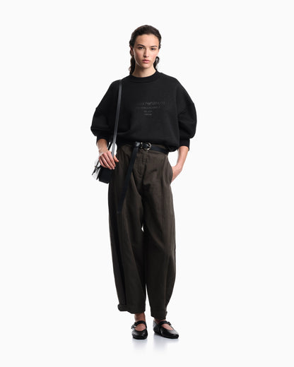 Lurex jersey sweatshirt with shiny logo