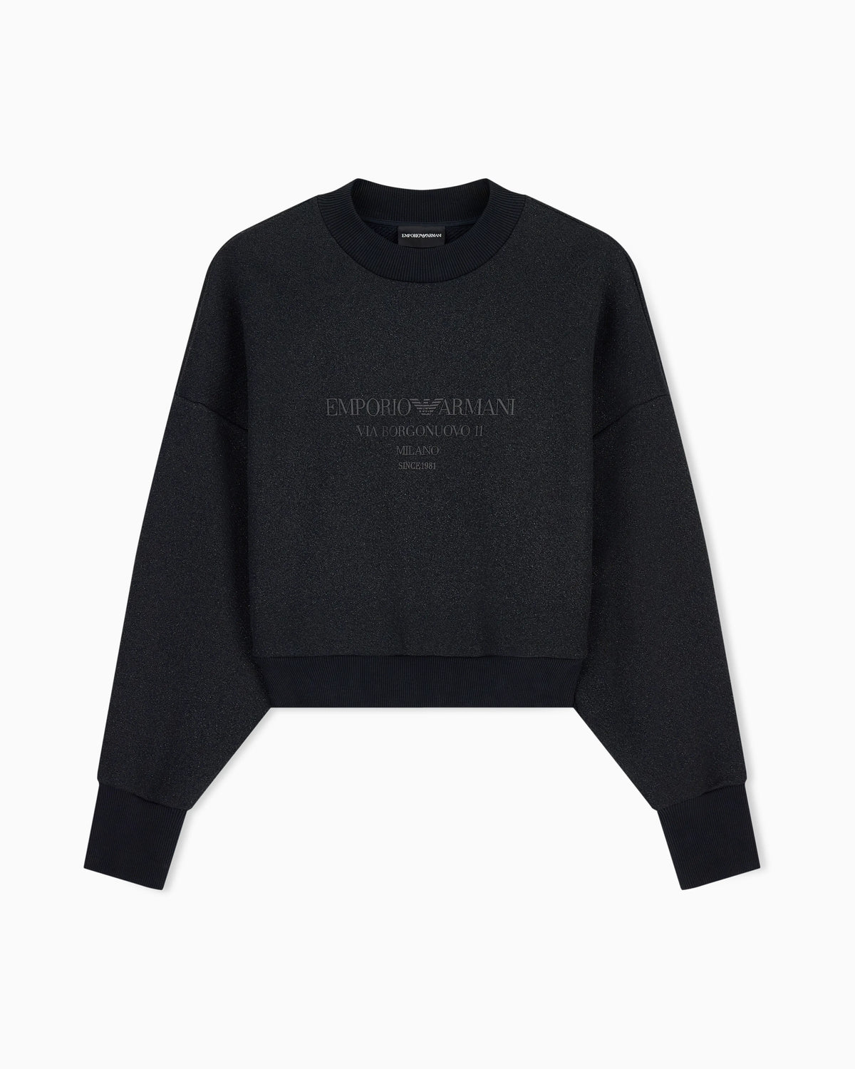 Lurex jersey sweatshirt with shiny logo