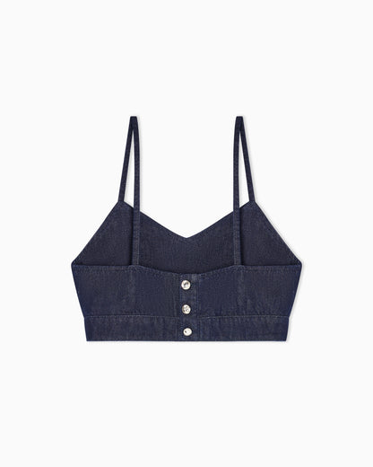 11 oz denim top with gold buttons