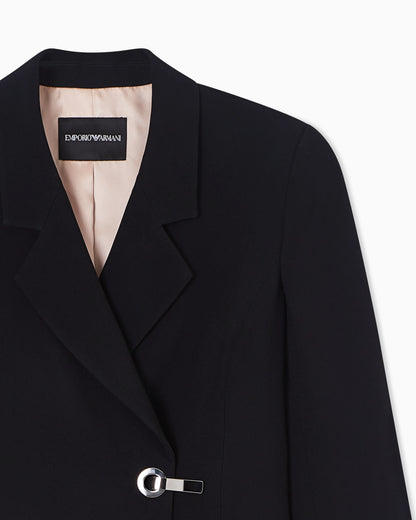 Envers satin jacket with lapels and hook