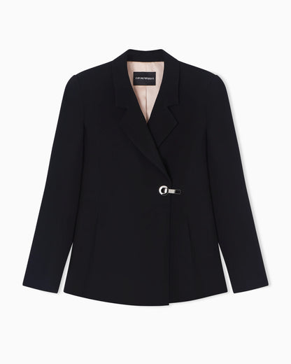 Envers satin jacket with lapels and hook