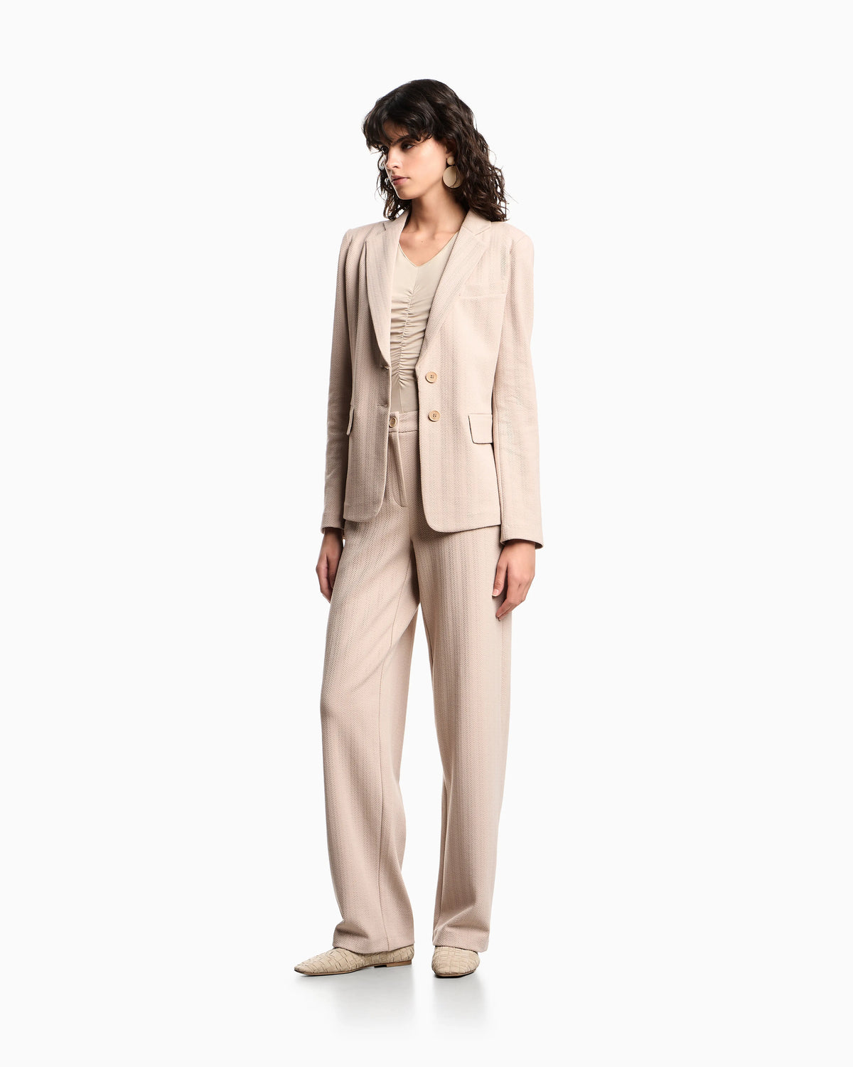 Stretch jersey jumper with gathering detail