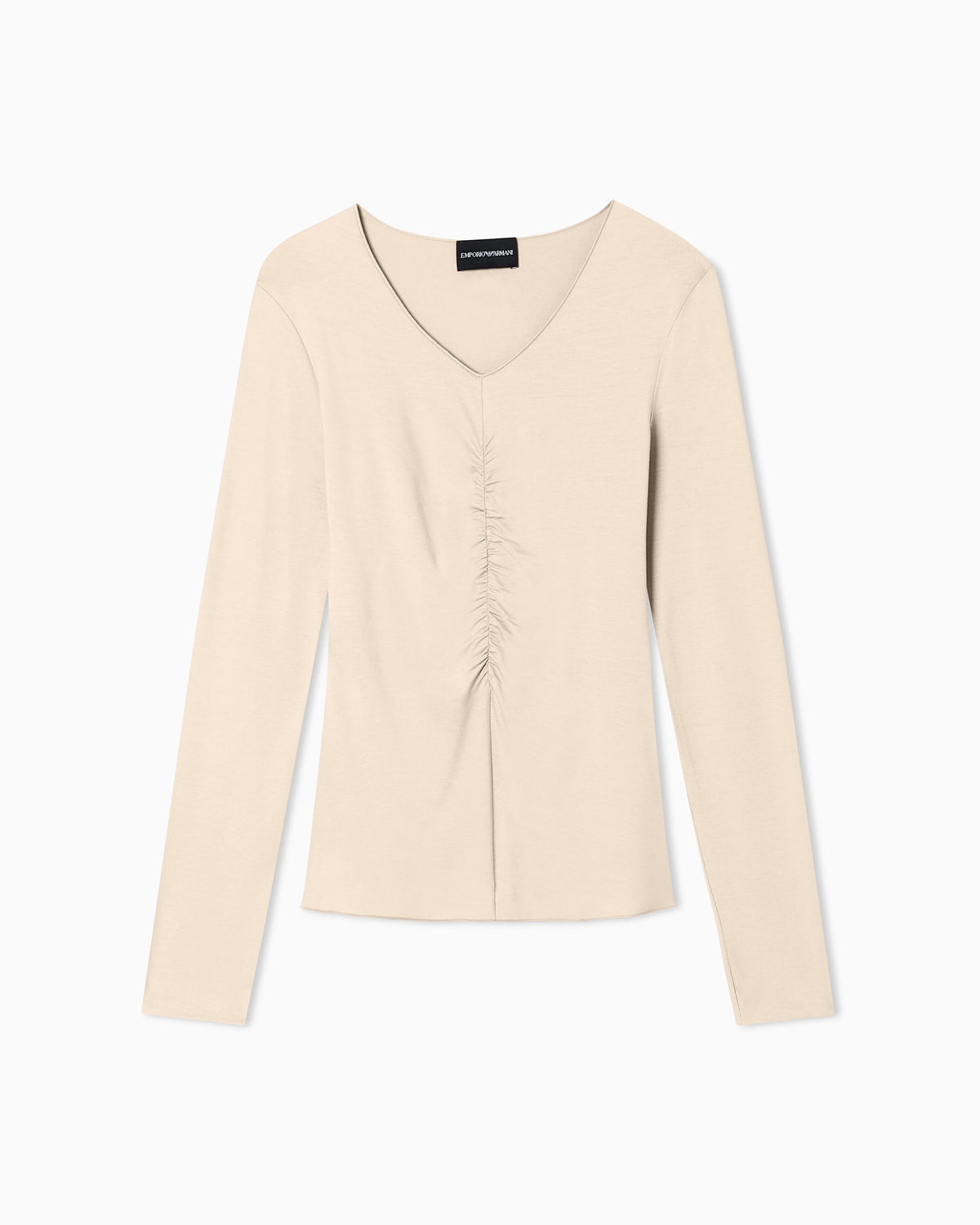 Stretch jersey jumper with gathering detail