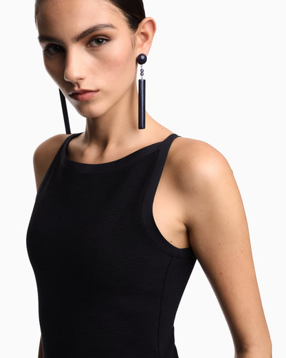 Ottoman jersey sheath dress