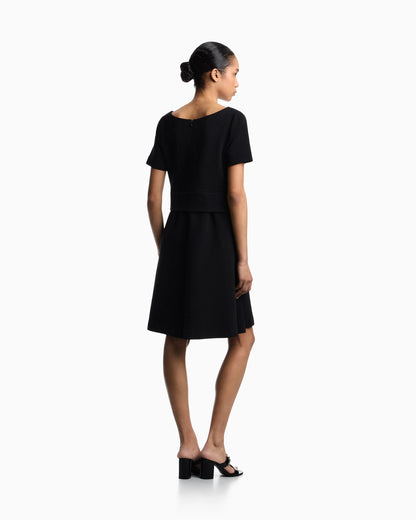 Ottoman jersey flared dress