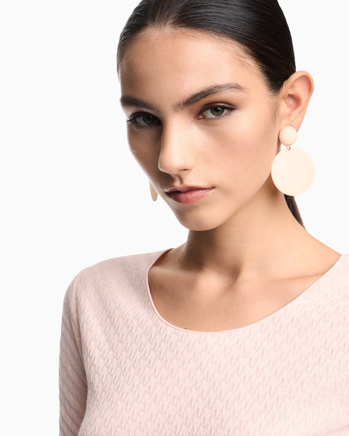 Jacquard jersey jumper with embossed pattern