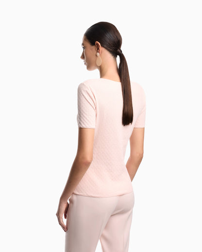Jacquard jersey jumper with embossed pattern