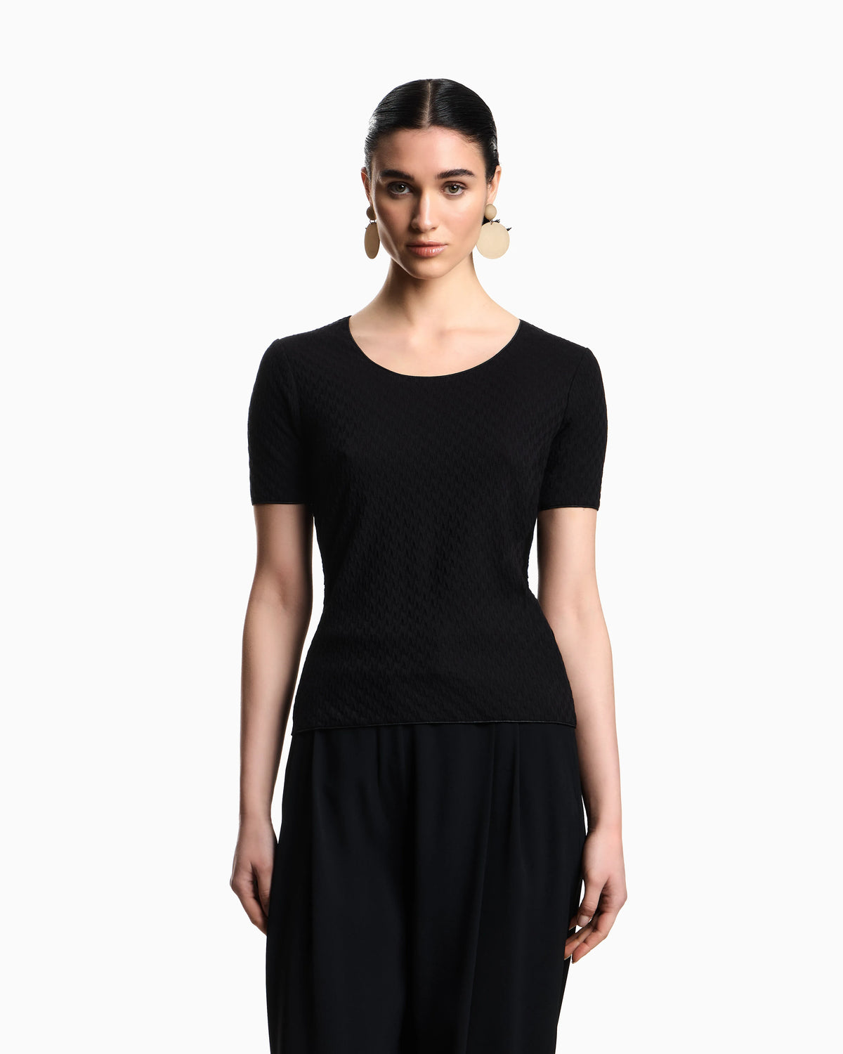 Jacquard jersey jumper with embossed pattern