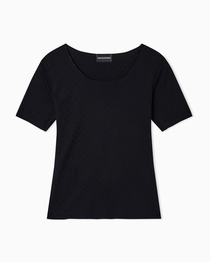 Jacquard jersey jumper with embossed pattern