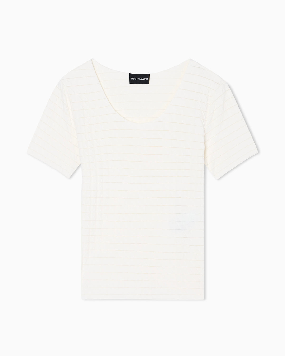 Stretch nylon jersey jumper with jacquard motif