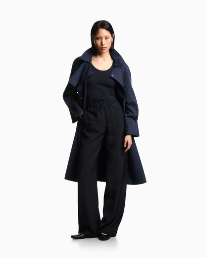 Stretch nylon jersey jumper with jacquard motif