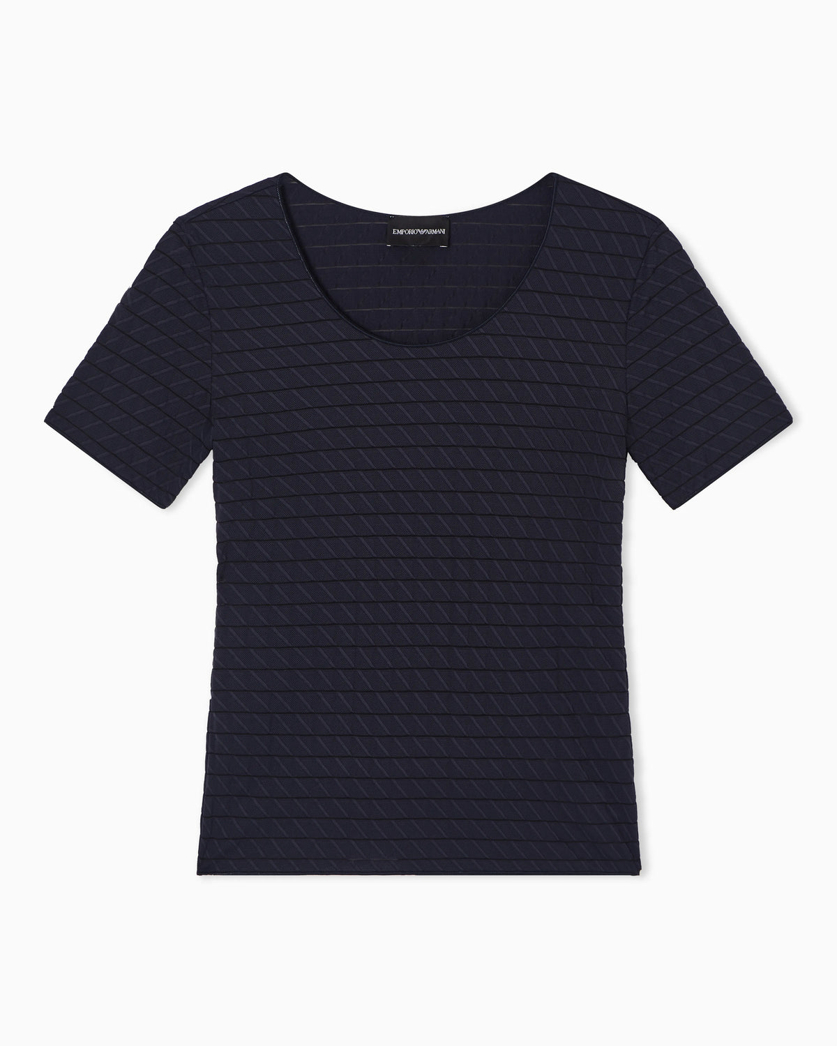 Stretch nylon jersey jumper with jacquard motif