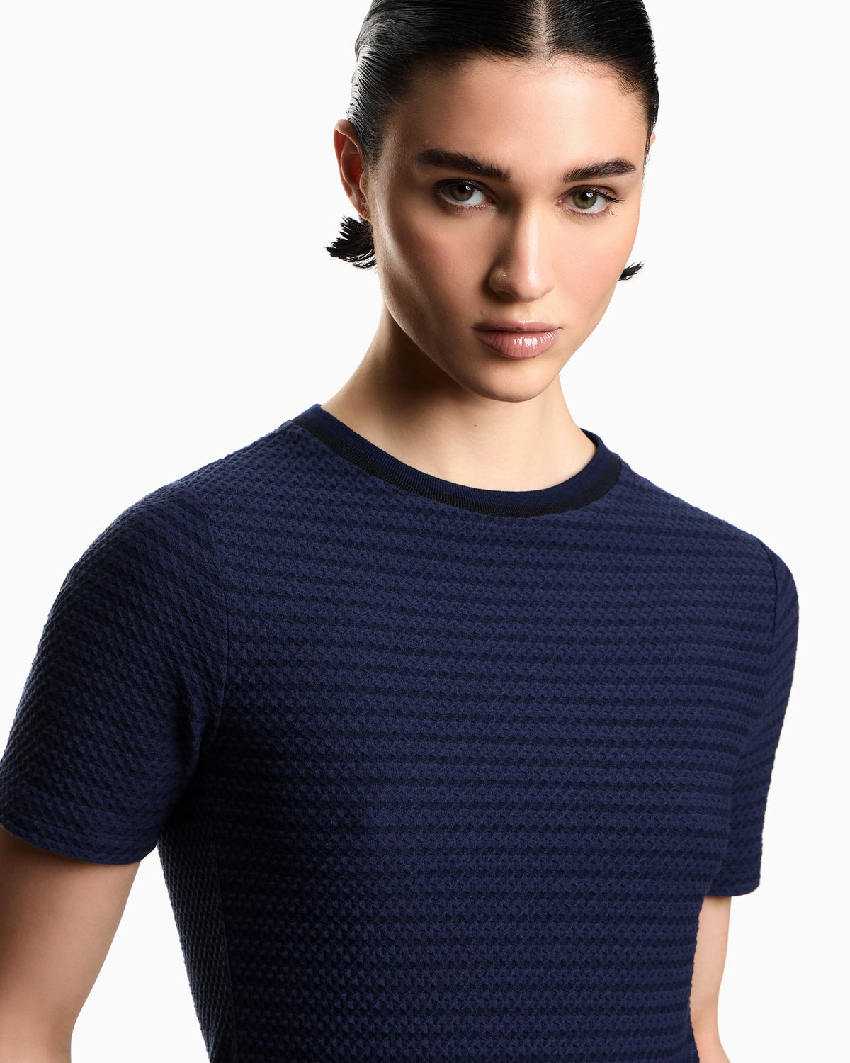 Embossed-effect jacquard jersey jumper