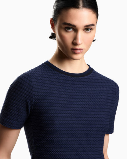 Embossed-effect jacquard jersey jumper