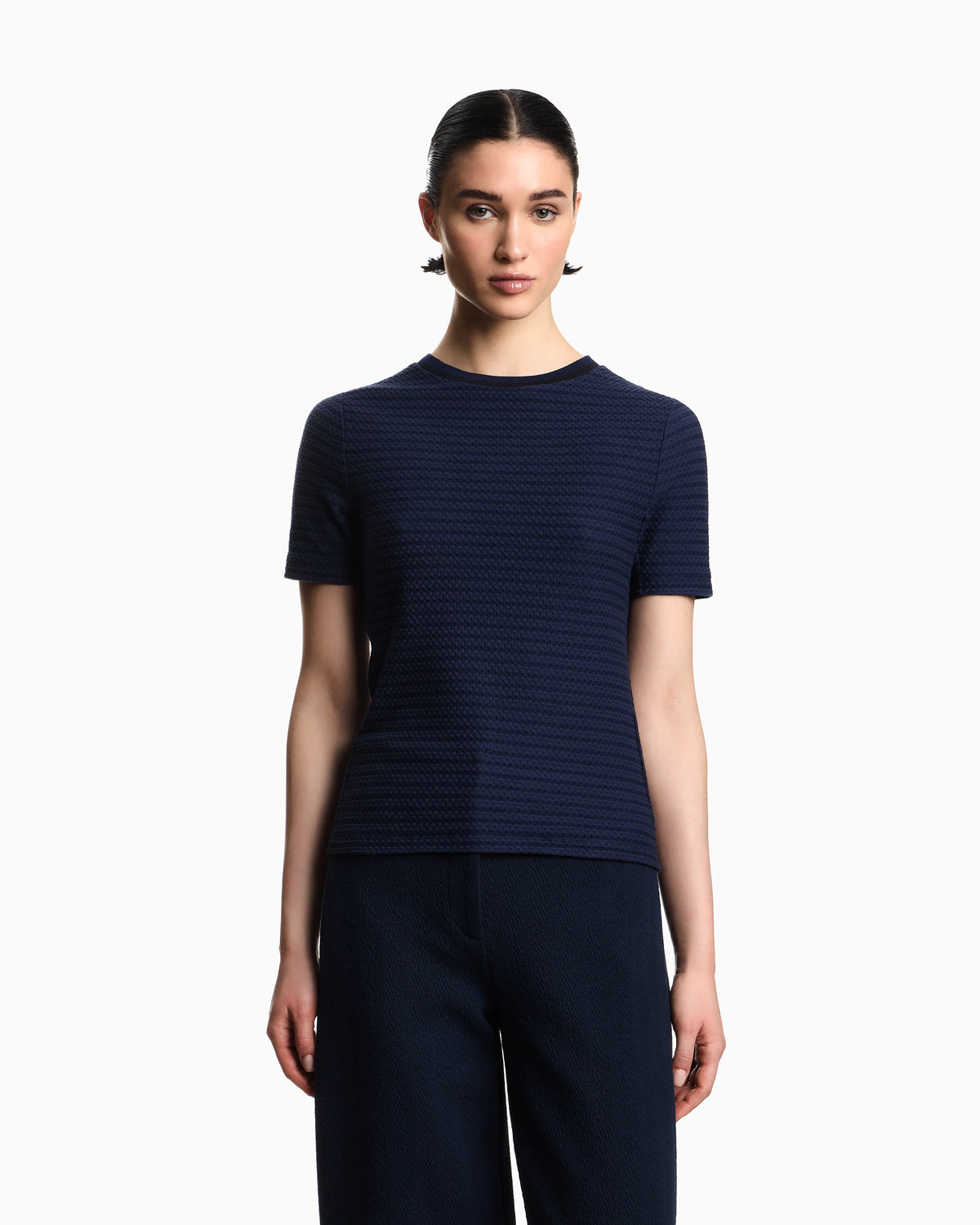 Embossed-effect jacquard jersey jumper