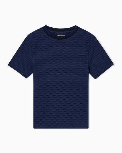 Embossed-effect jacquard jersey jumper