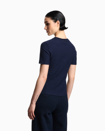 Embossed-effect jacquard jersey jumper