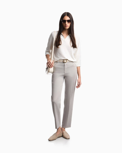 Jacquard jersey jumper with polo collar and check pattern