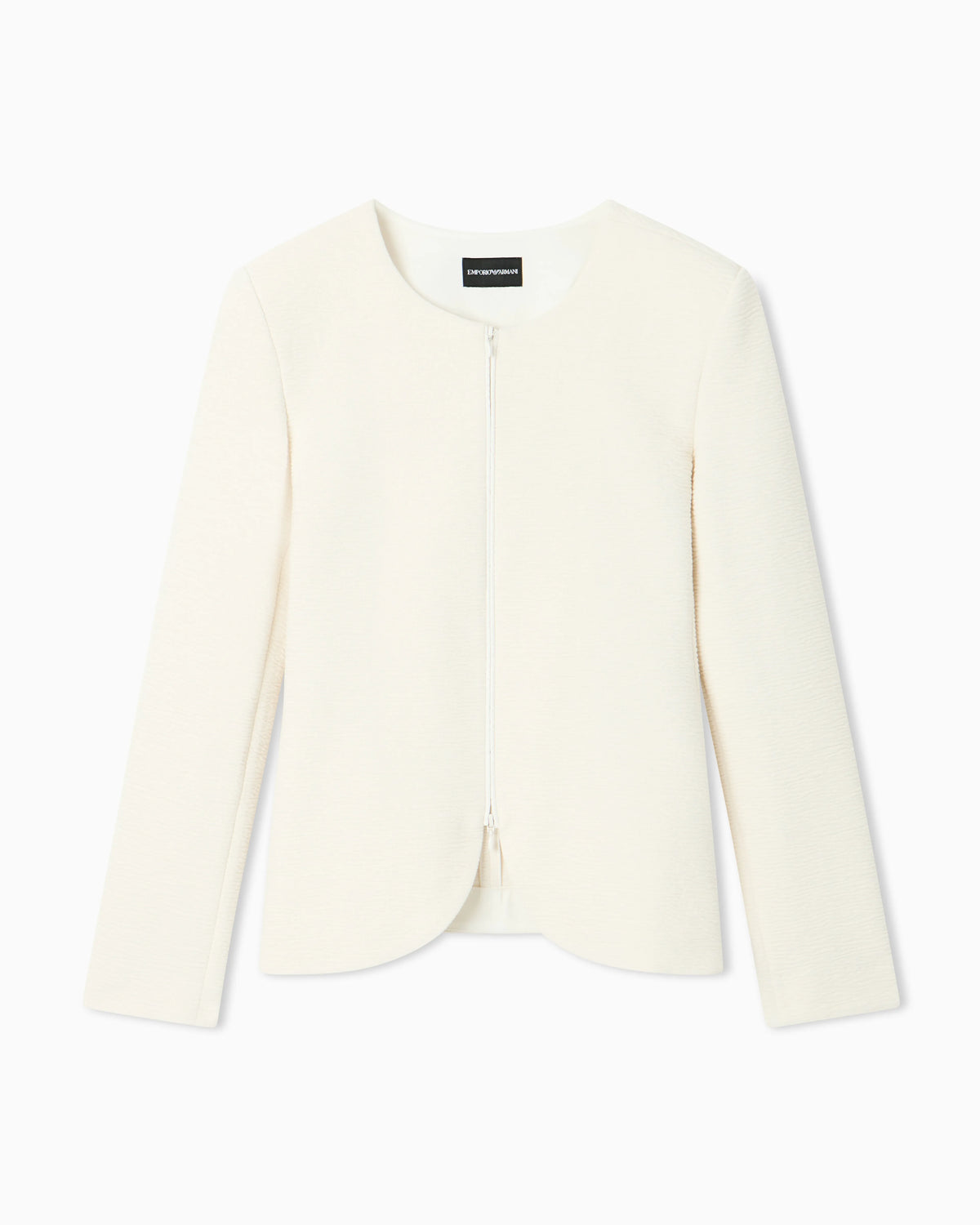 Embossed jersey zip-up jacket
