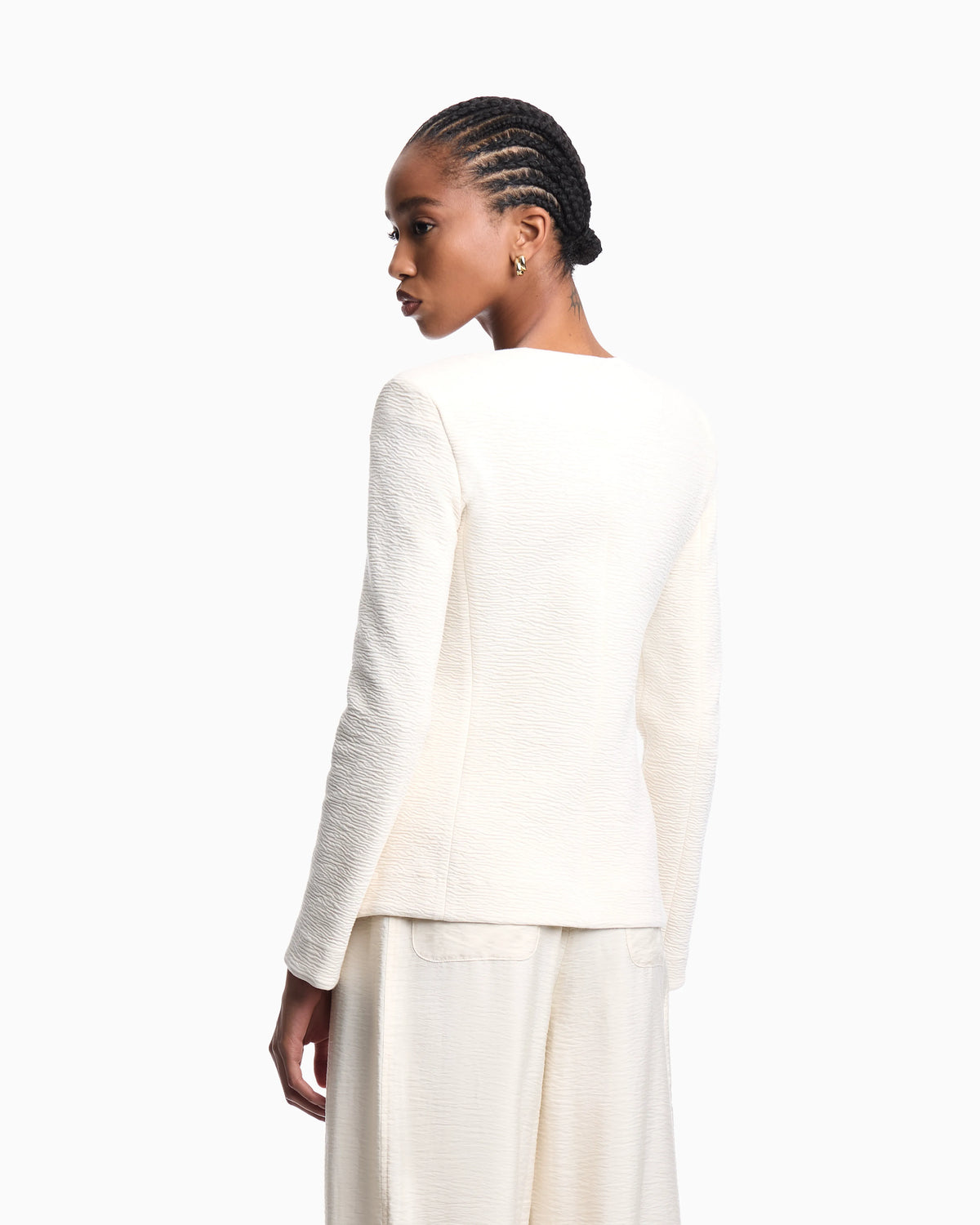 Embossed jersey zip-up jacket