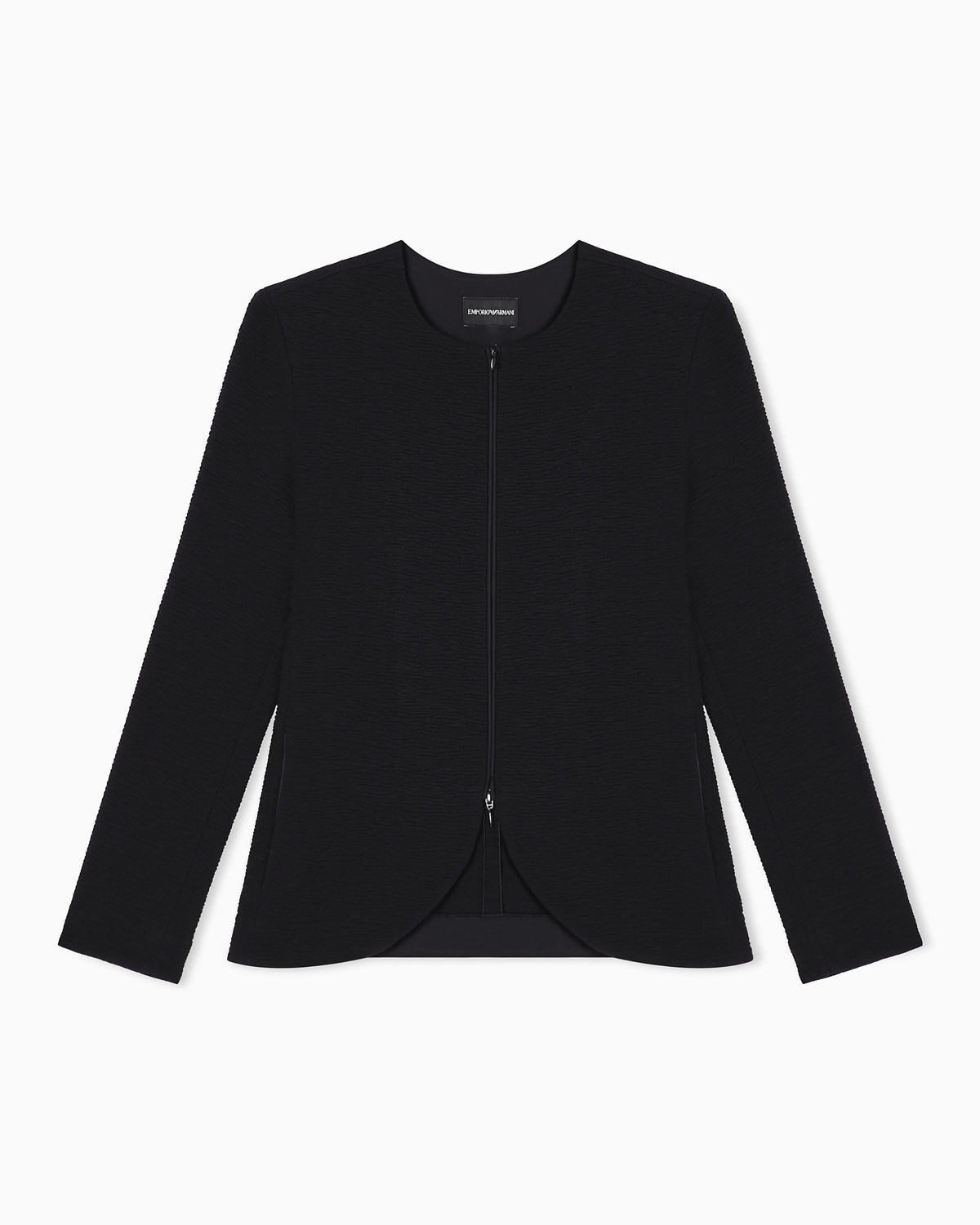 Embossed jersey zip-up jacket