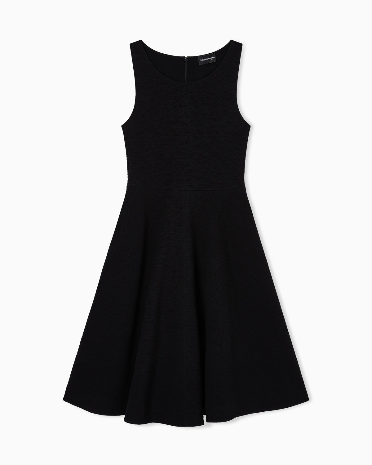 Embossed jersey full-skirted dress