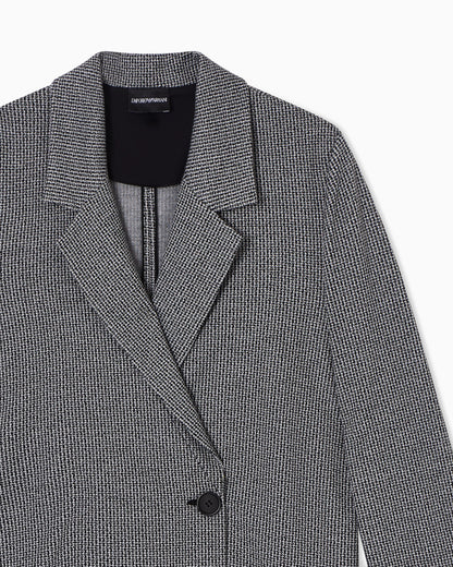 Micro houndstooth jacquard jersey jacket