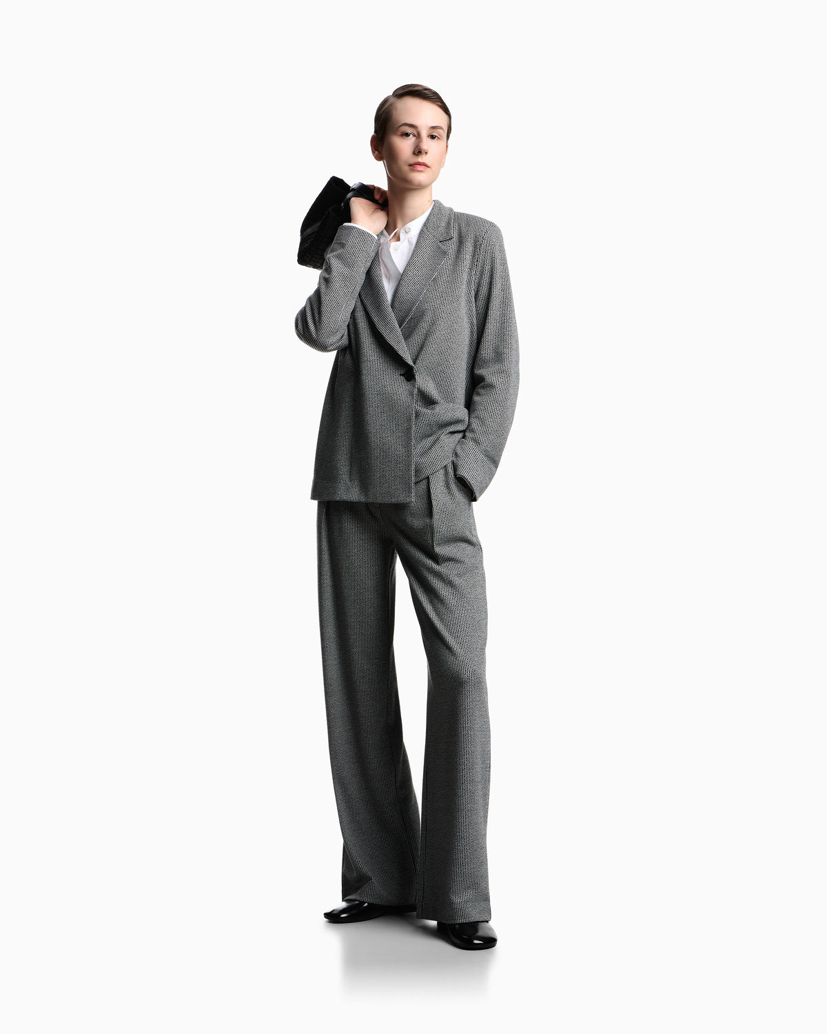 Micro houndstooth jacquard jersey jacket