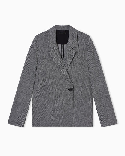 Micro houndstooth jacquard jersey jacket