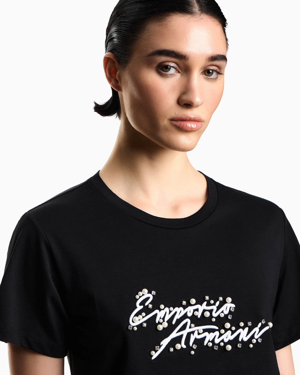 jersey T-shirt with logo embroidery