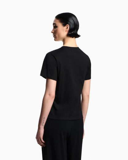 jersey T-shirt with logo embroidery