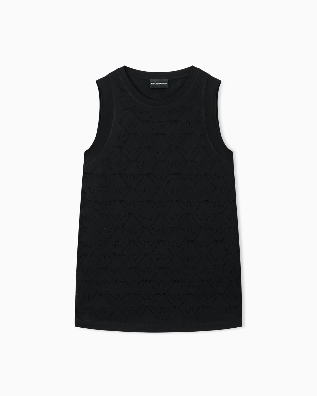 Mercerised tank top with rhinestones