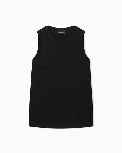 Mercerised tank top with rhinestones