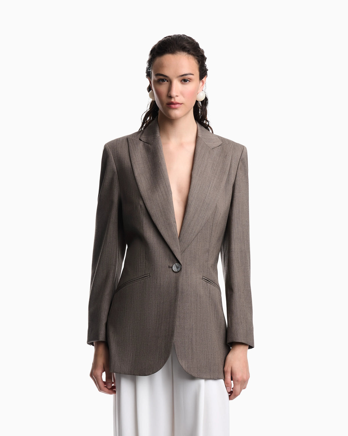Light wool single-breasted jacket