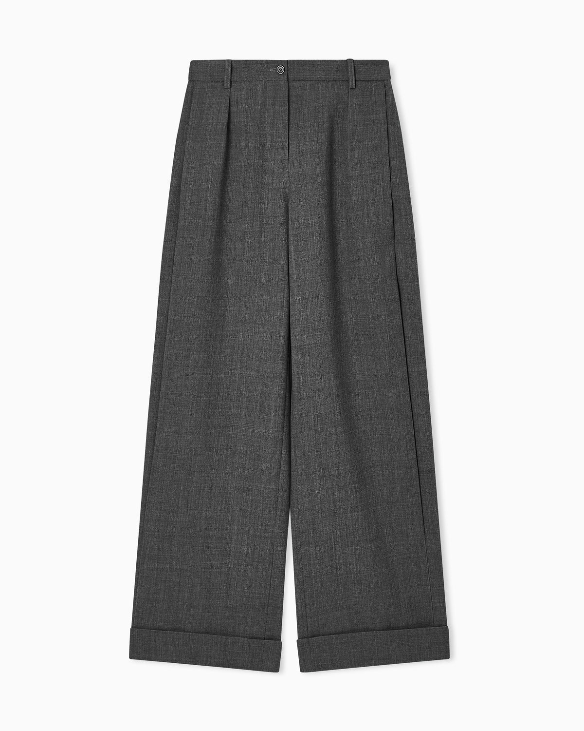 Mouliné wool crêpe trousers with darts